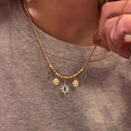 Sun Tree 18K Gold Gemstone Anti Tarnish Snake Chain Necklace Bulk