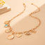 Sun Heart Evil Eye 18K Gold Charm Necklace Chain For Women Bulk