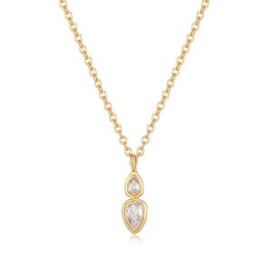 Simple Solitaire CZ 18K Gold Anti Tarnish Y Necklace Chain Bulk