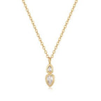 Simple Solitaire CZ 18K Gold Anti Tarnish Y Necklace Chain Bulk