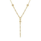 Simple Solitaire CZ 18K Gold Anti Tarnish Y Necklace Chain Bulk