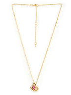 Elegant Heart Rose Silver Gold CZ Anti Tarnish Brass Necklace Bulk