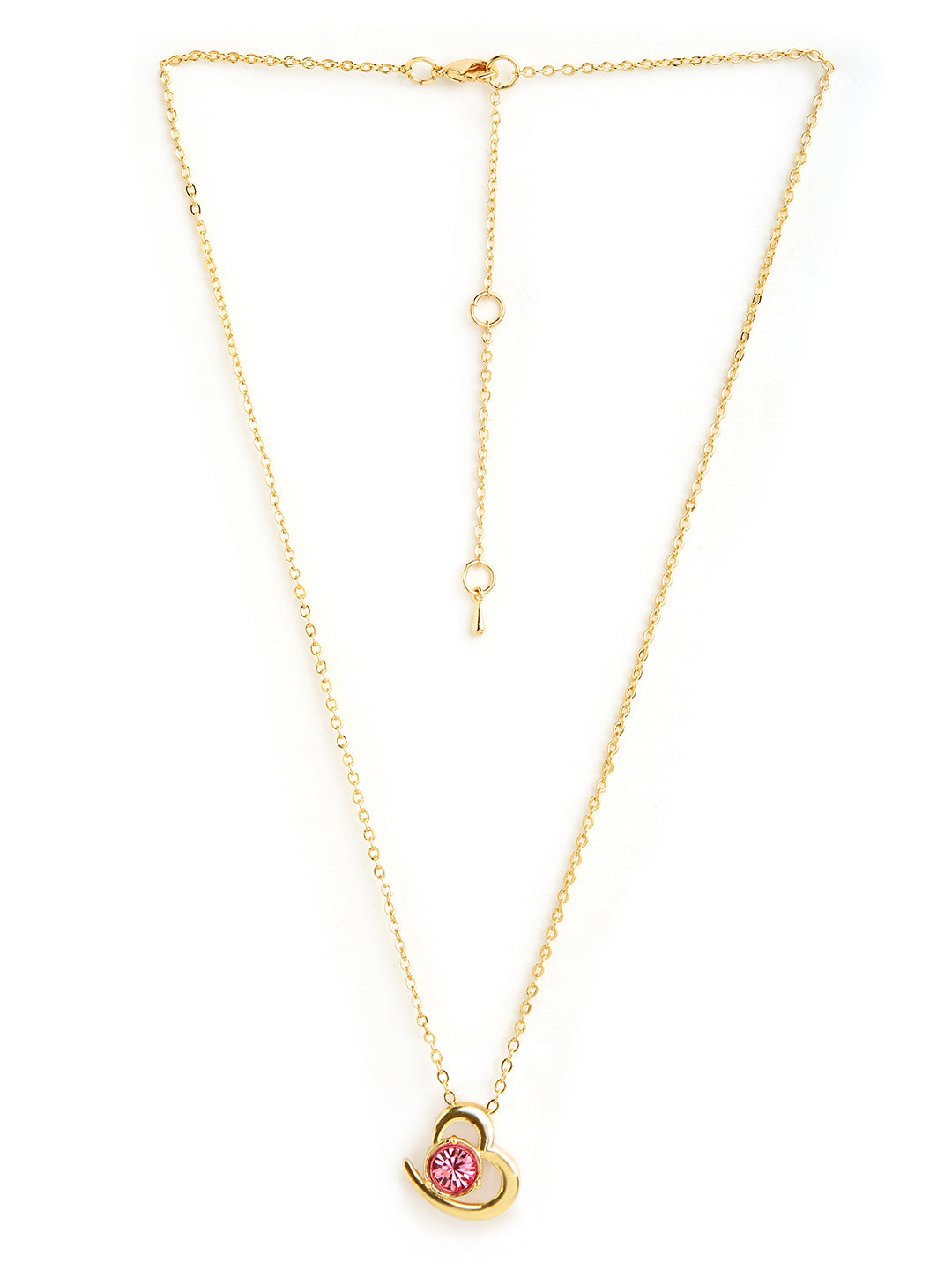 Elegant Heart Rose Silver Gold CZ Anti Tarnish Brass Necklace Bulk