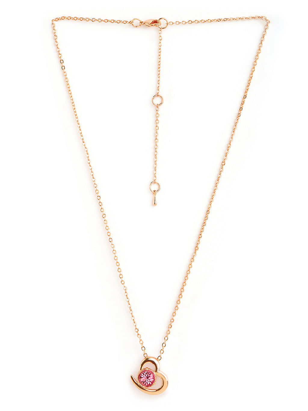 Elegant Heart Rose Silver Gold CZ Anti Tarnish Brass Necklace Bulk