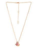 Elegant Heart Rose Silver Gold CZ Anti Tarnish Brass Necklace Bulk