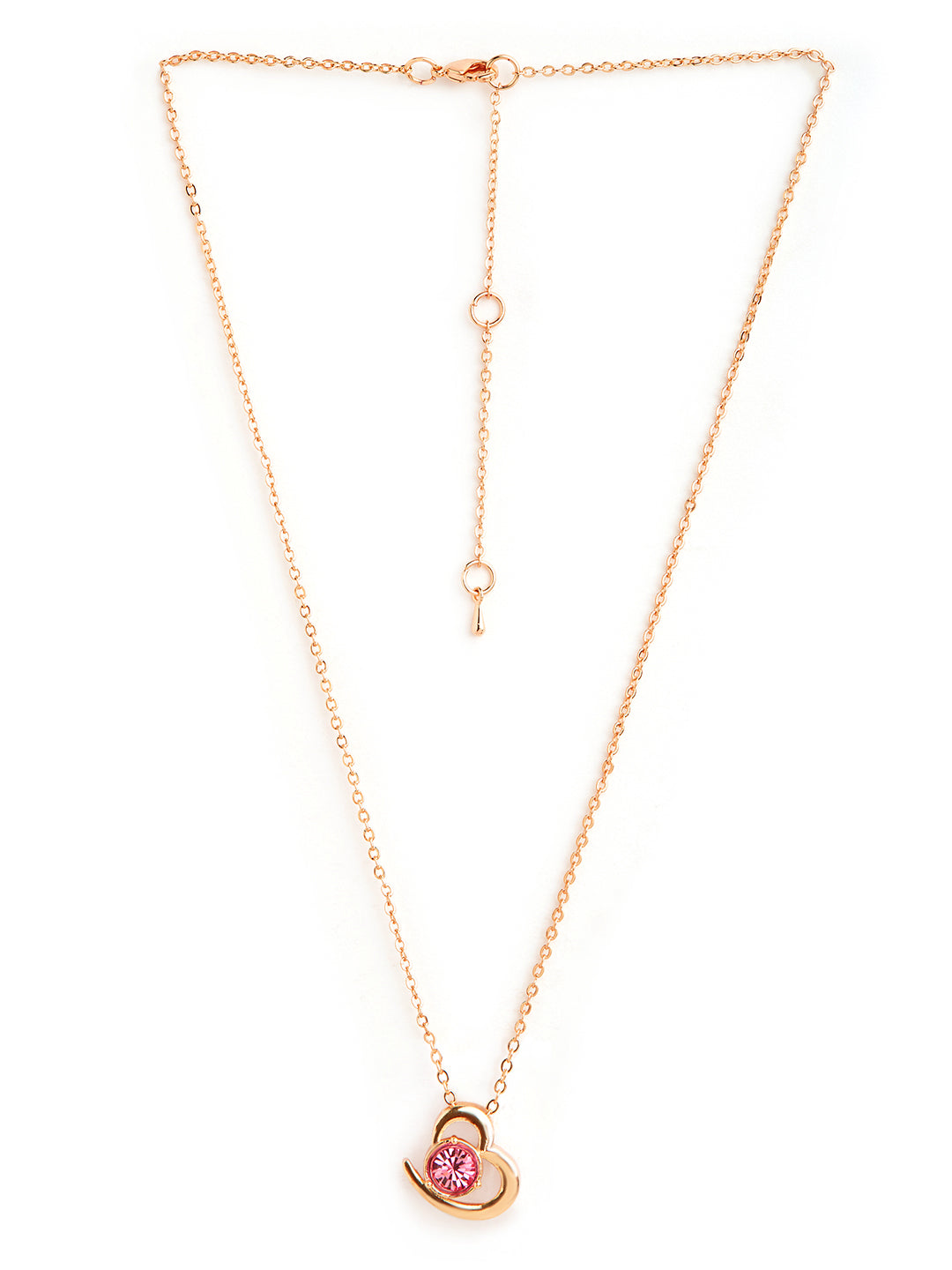 Elegant Heart Rose Silver Gold CZ Anti Tarnish Brass Necklace Bulk