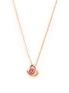 Elegant Heart Rose Silver Gold CZ Anti Tarnish Brass Necklace Bulk