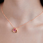 Elegant Heart Rose Silver Gold CZ Anti Tarnish Brass Necklace Bulk