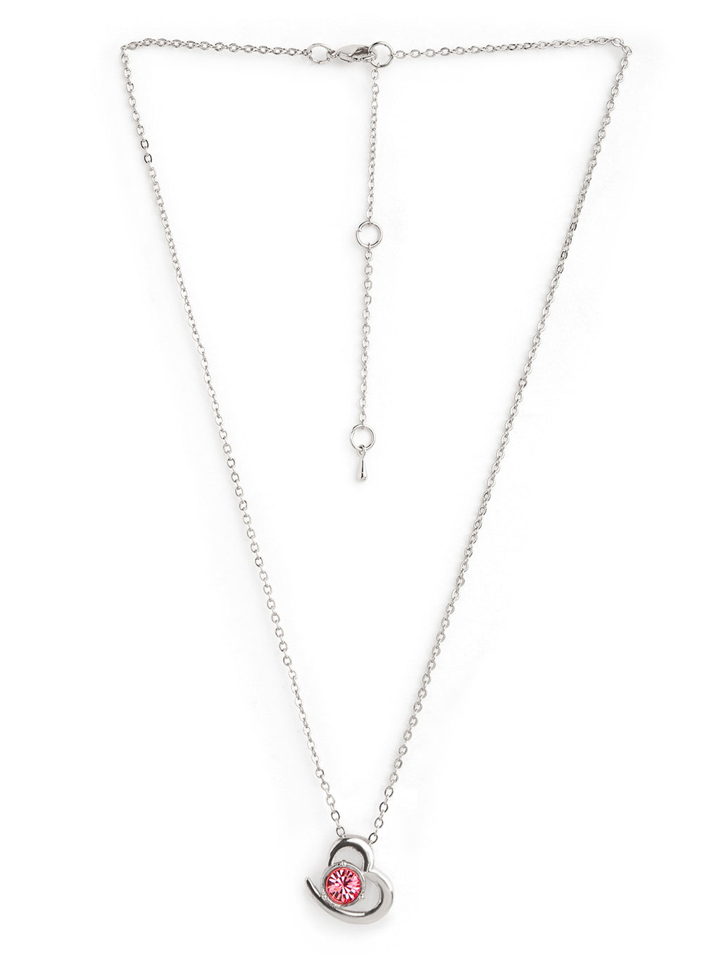 Elegant Heart Rose Silver Gold CZ Anti Tarnish Brass Necklace Bulk
