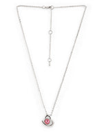 Elegant Heart Rose Silver Gold CZ Anti Tarnish Brass Necklace Bulk
