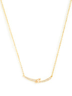Elegant Curve Design Rose Silver Gold Plated CZ Brass Necklace Bulk