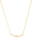 Elegant Curve Design Rose Silver Gold Plated CZ Brass Necklace Bulk