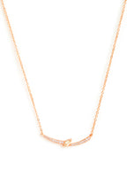Elegant Curve Design Rose Silver Gold Plated CZ Brass Necklace Bulk