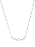 Elegant Curve Design Rose Silver Gold Plated CZ Brass Necklace Bulk