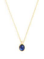 Stylish Oval Blue Rose Silver Gold CZ Anti Tarnish Brass Necklace Bulk