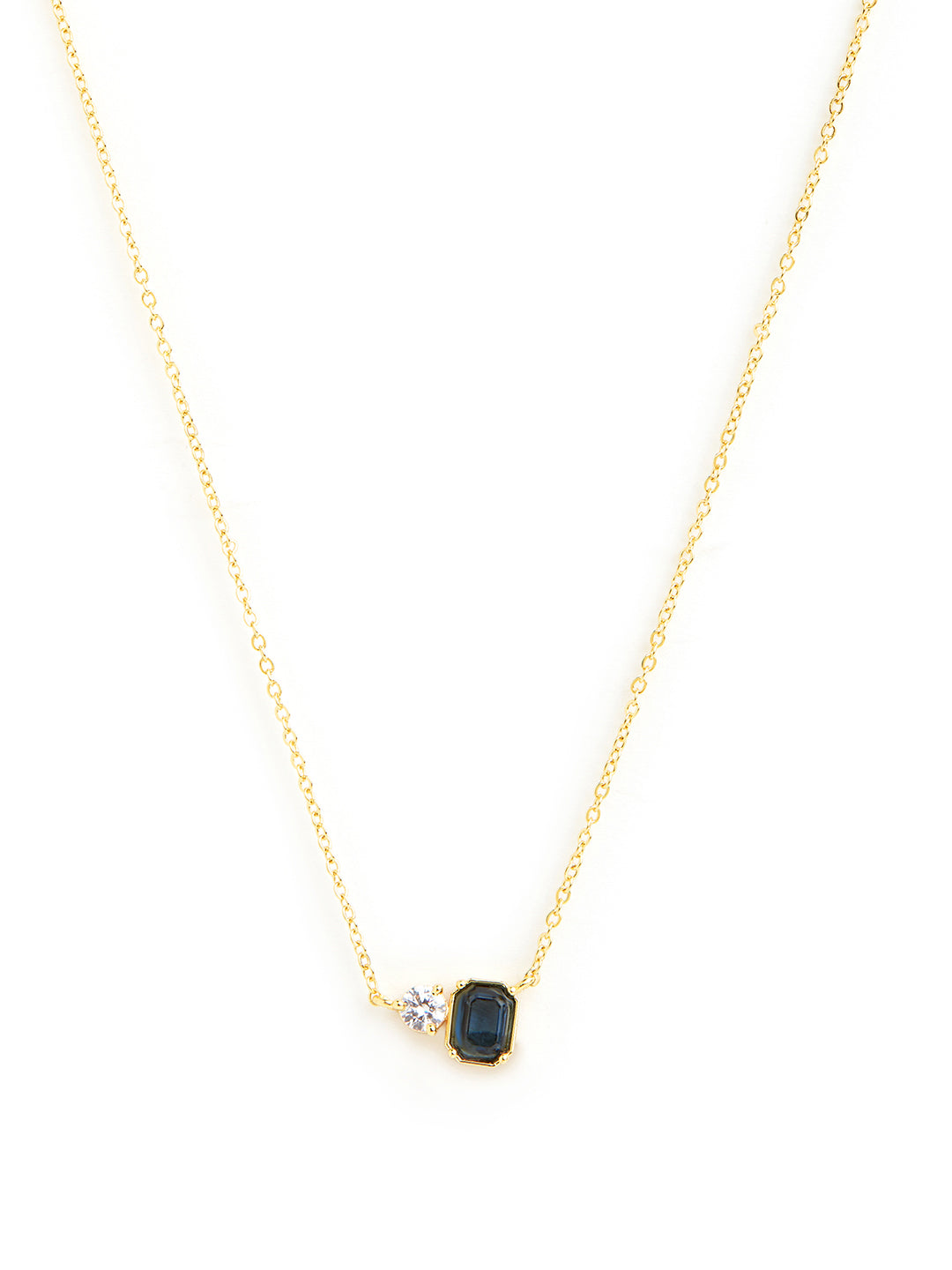 Modern Geometric Rose Silver Gold CZ Anti Tarnish Brass Necklace Bulk