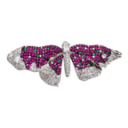 Pink Green Butterfly Cubic Zirconia Silver Anti Tarnish Brooch Bulk
