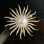 Sun Cubic Zirconia Pearl White 18K Gold Anti Tarnish Brooch Women Bulk