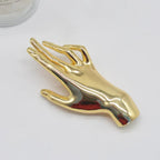 Glossy Hand 18K Gold Anti Tarnish Brooch For Women Bulk