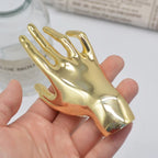 Glossy Hand 18K Gold Anti Tarnish Brooch For Women Bulk