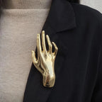 Glossy Hand 18K Gold Anti Tarnish Brooch For Women Bulk