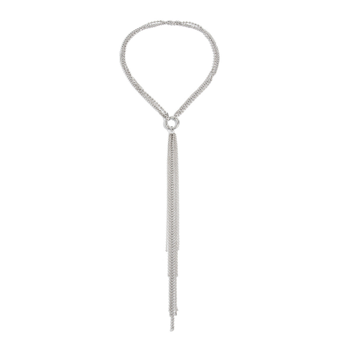 Designer Multi Layer Tassel Silver Plated Chain Copper Necklace Bulk