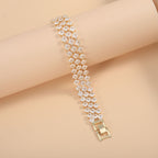 Bulk Star Line Round Cut Gold Silver CZ Anti Tarnish Copper Bracelet