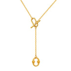 Bulk Simple Y-Style Toggle Gold Plated Plain Stainless Steel Necklace