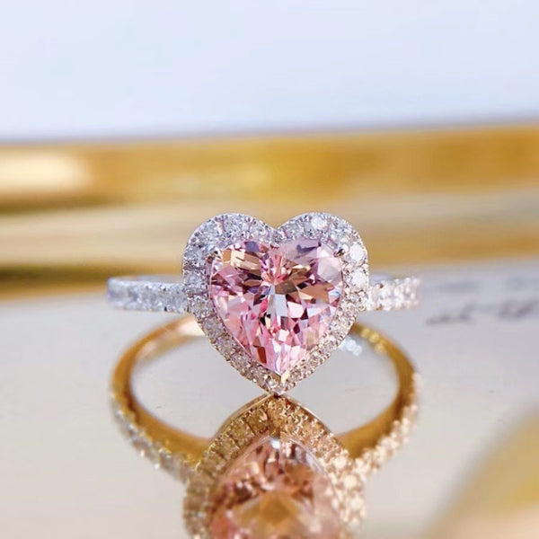Love Heart Solitaire CZ Silver Anti Tarnish Free Size Ring Bulk Main image
