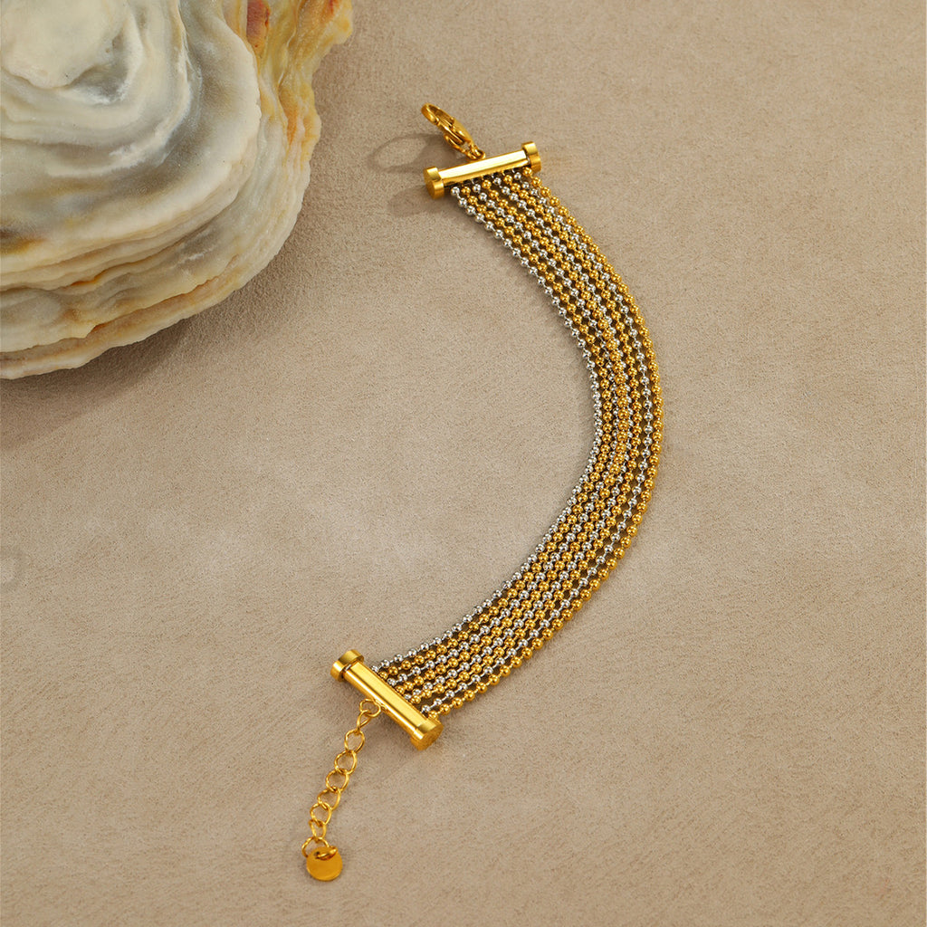 18K Gold Silver Stainless Steel Anti Tarnish Multilayer Bracelet Bulk