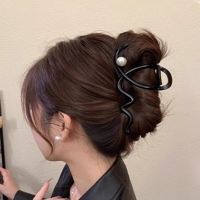Luxury Hair Claw Clip Gold Plated Pearl Hair Accessories For Women Bulk