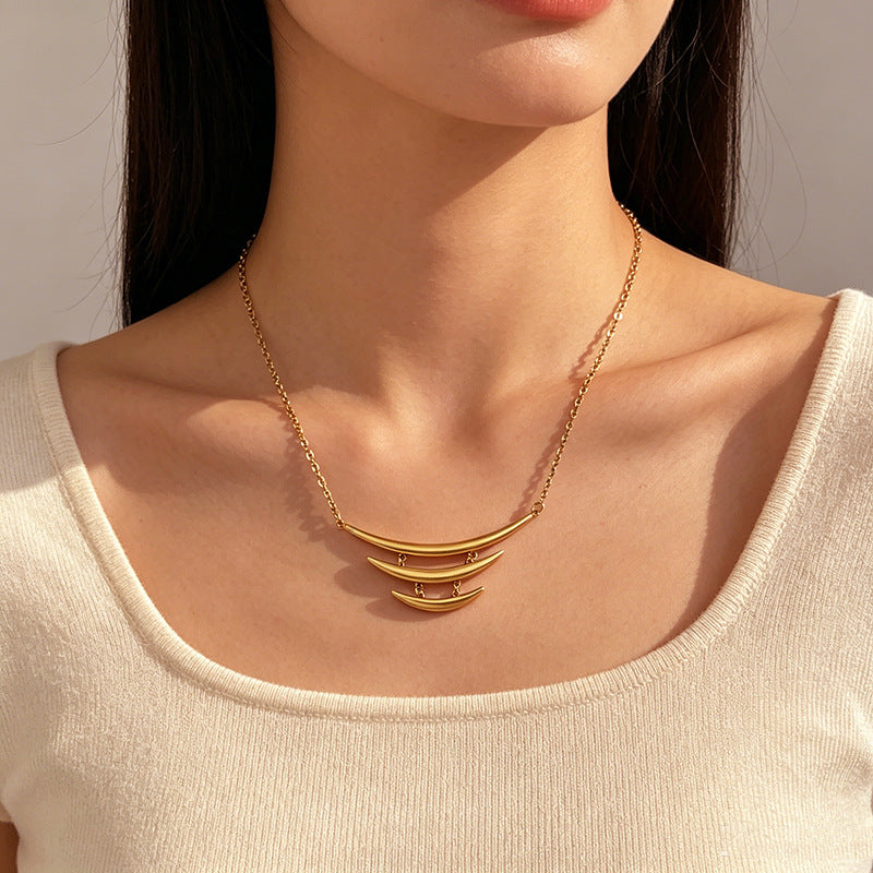 Gold Triple Crescent Layered Anti Tarnish Copper For Women Bulk
