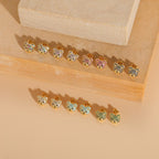 Teddy Bear 18K Gold CZ Multi Gemstone Anti Tarnish Stud Earring Bulk