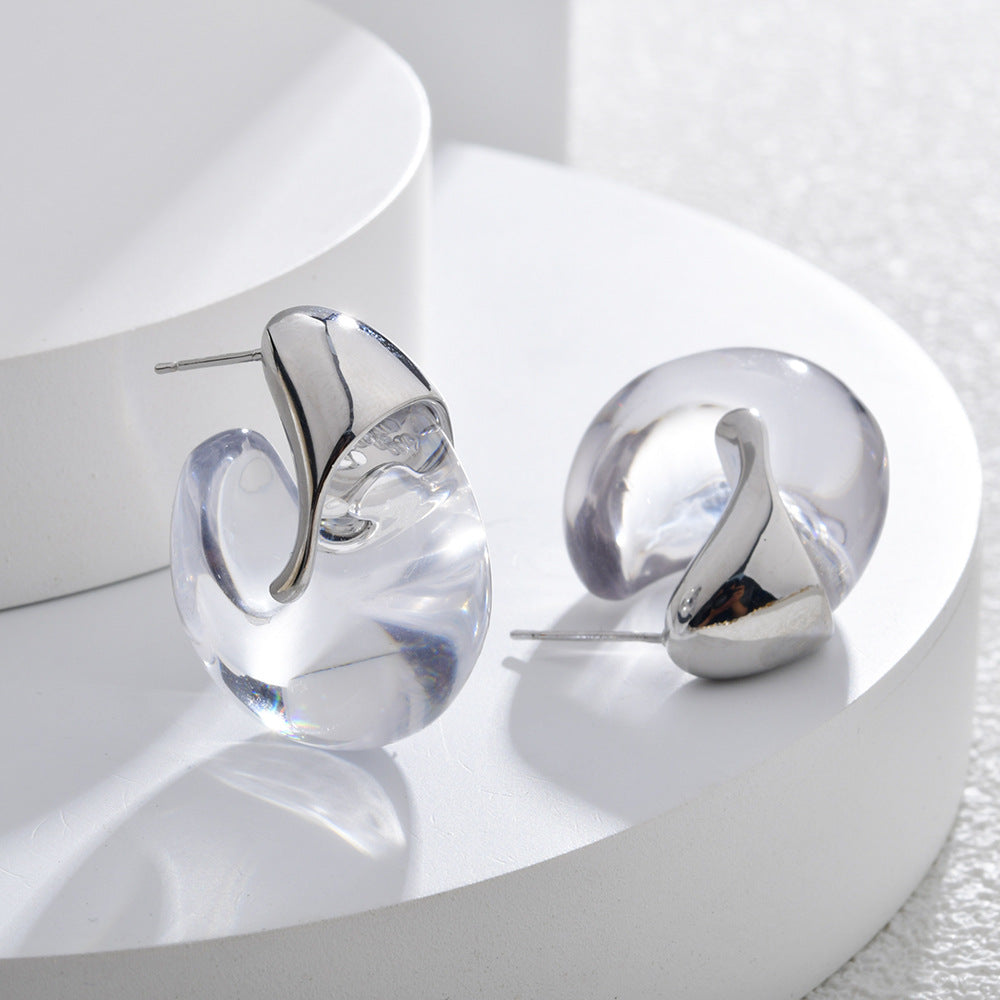Gold Silver Chunky Shape Plain Copper Hoop Earrings For Women Bulk