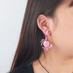Crab Pink White Sea Face Beach Dangler Earring For Women Bulk