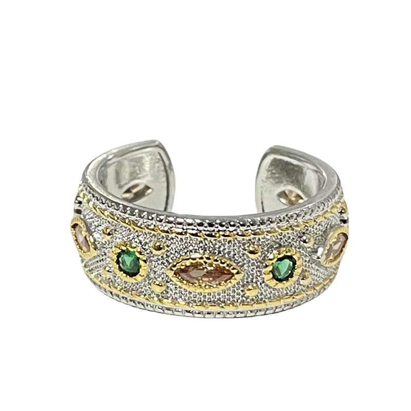 Silver Multi Gemstone CZ Anti Tarnish Pack Of 4 Band Ring Bulk