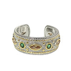 Silver Multi Gemstone CZ Anti Tarnish Pack Of 4 Band Ring Bulk