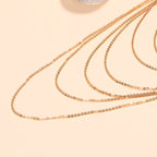 18K Gold Multi-Layer Long Necklace Chain For Women Bulk