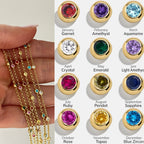 Bulk Multi Twelve Birthstone Gold CZ Stainless Steel Bracelet