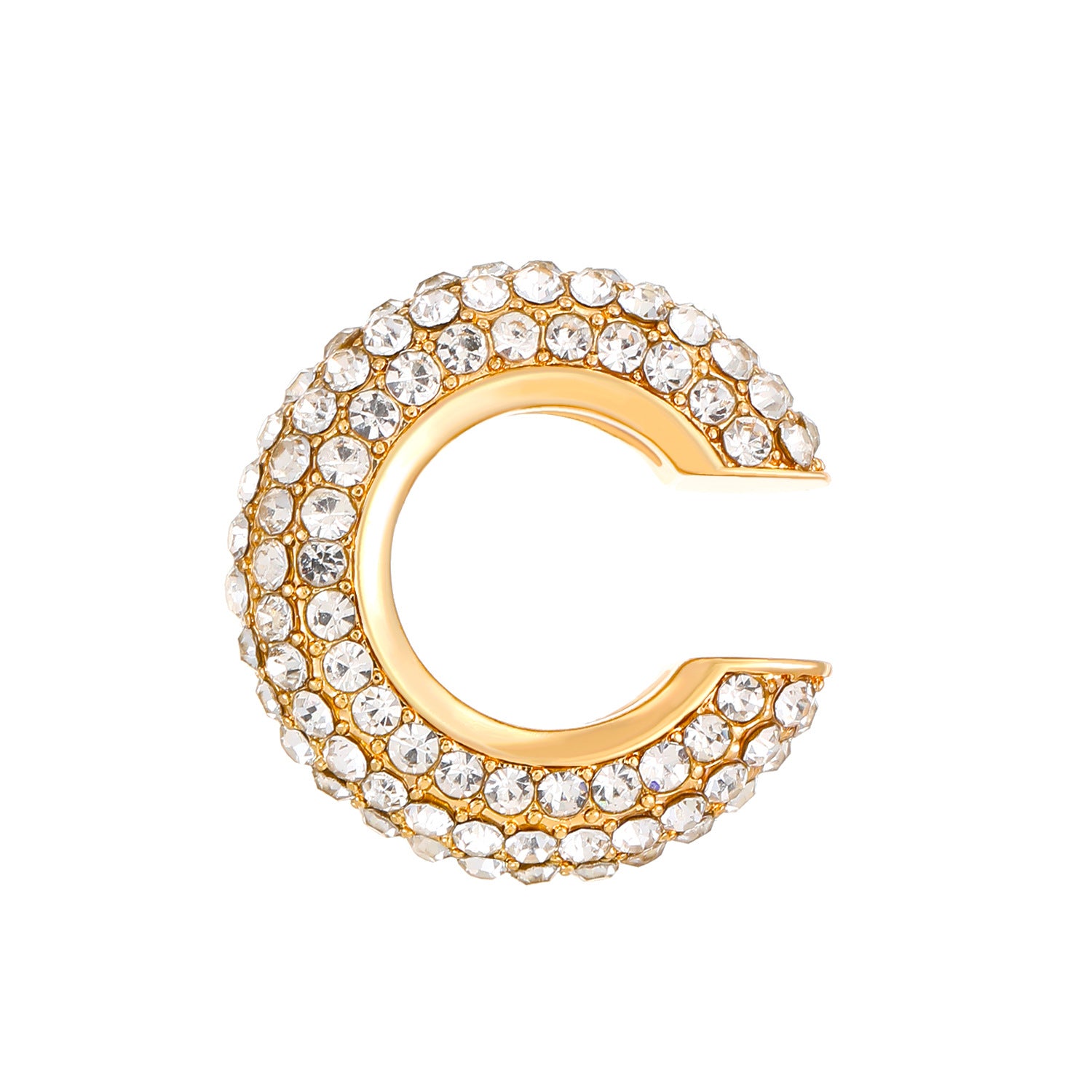 Studded Gold CZ Anti Tarnish Air Cuff Stud Earring Pack Of 2 Bulk
