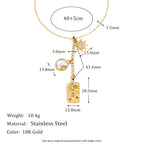 Moon Sun Star Evil Eye 18K Gold Stainless Steel Charm link chain Necklace For Women
