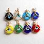 Multi Color Evil Eye Hand Wrapped Gold Copper Pendant Chain Wholesale