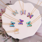 Butterfly 18K Gold CZ Anti Tarnish Necklace Pendant Chain Bulk