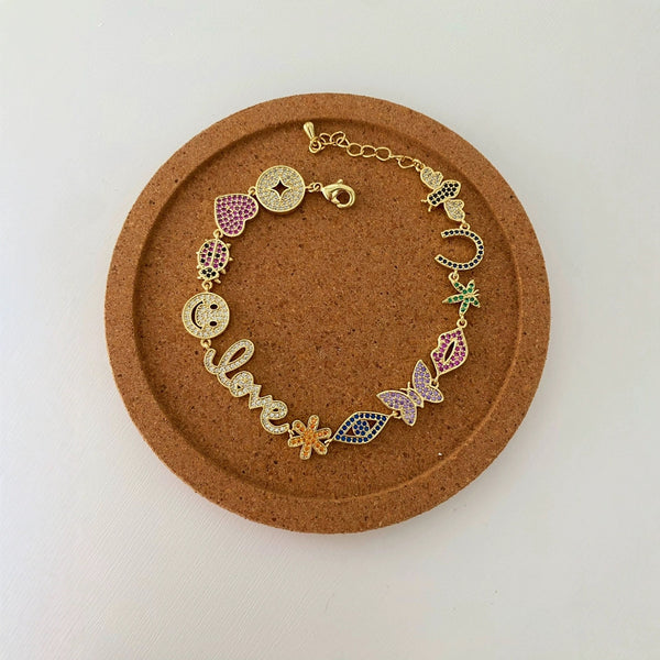 Heart Evil Eye Horse Shoe 18K Gold CZ Charm Necklace Chain Bulk Secondary image