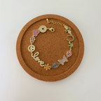Heart Evil Eye Horse Shoe 18K Gold CZ Charm Necklace Chain Bulk