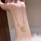 Clover Cubic Zirconia 18K Gold Anti Tarnish Necklace For Women Bulk