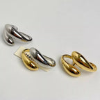 Two Tone 18K Gold Silver Glossy Adjustable Dual Finger Ring Women Bulk