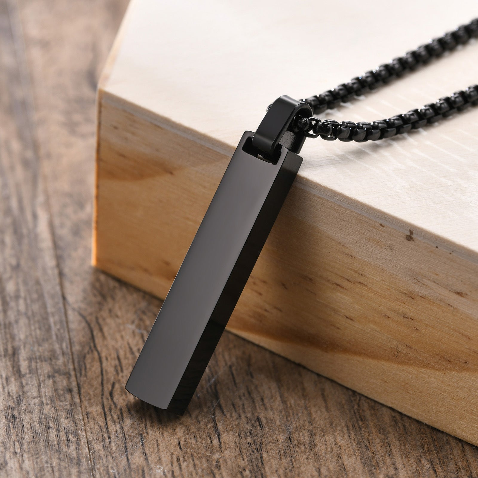 Roman Number Bar Id Gold Black Silver Atique Stainless Steel Popcorn Pendant Chain For Men