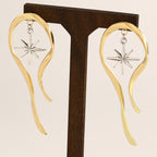 Designer Starburst Long Gold Anti Tarnish Copper Drop Earrings Bulk