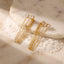Luxury Triple Chain Gold Plated CZ Copper Drop Earrings Wholesale